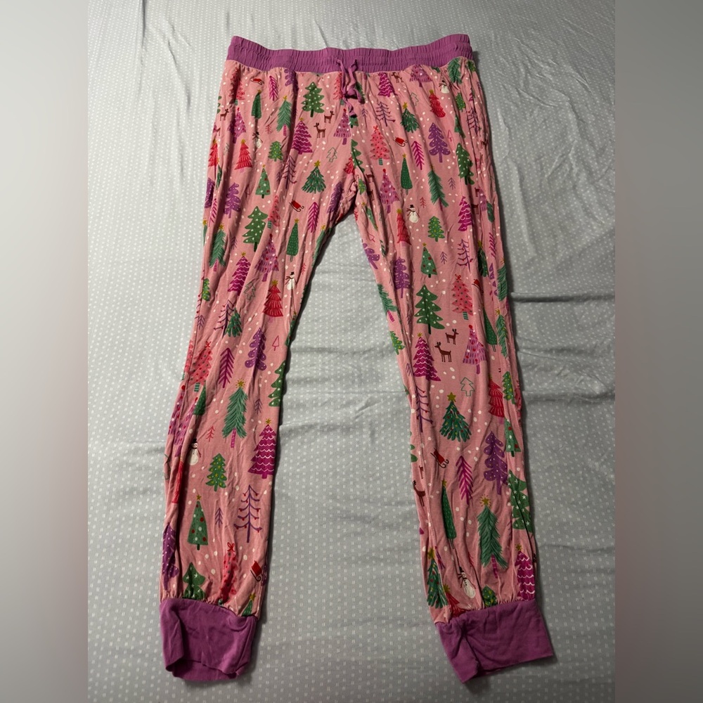 Little Sleepies Pink and Purple Tree Print Pajama Bottoms